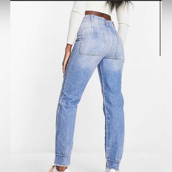 We the free Marion high waist woman boho trendy distressed ankle jogger Jean. 27 - Picture 3 of 9